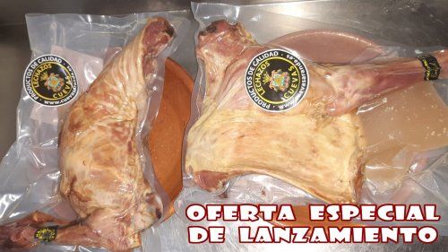 Medio Lechazo Pre asado envasado al vacío